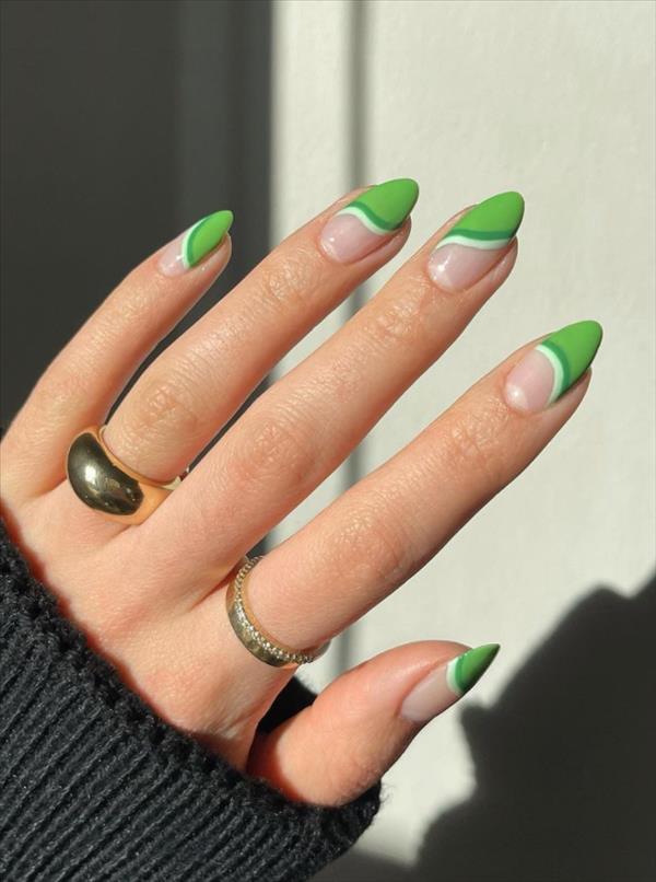 Natural Green nails ideas is the luxury with connotation for March nails! - Mycozylive.com