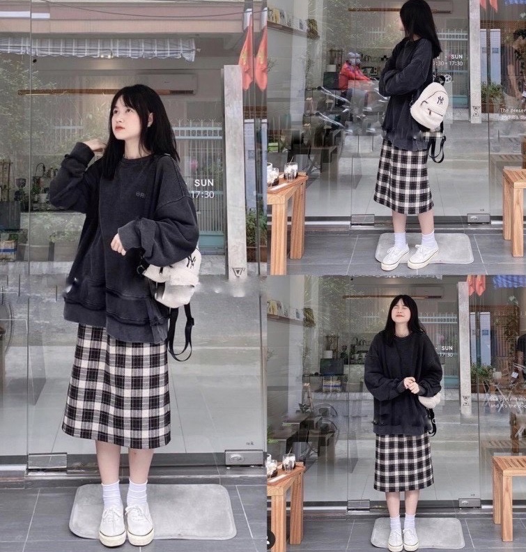 Chân váy dài xẻ tà trước Ulzzang kiểu Hàn Quốc qua đầu gối khóa sau cạp  lưng cao có quần trong mặc công sở đi biển học  Shopee Việt Nam