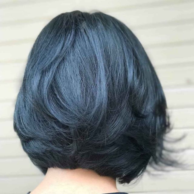 Thuốc nhuộm tóc màu Xanh Dương Đen Khói + kèm trợ nhuộm | Shopee Việt Nam