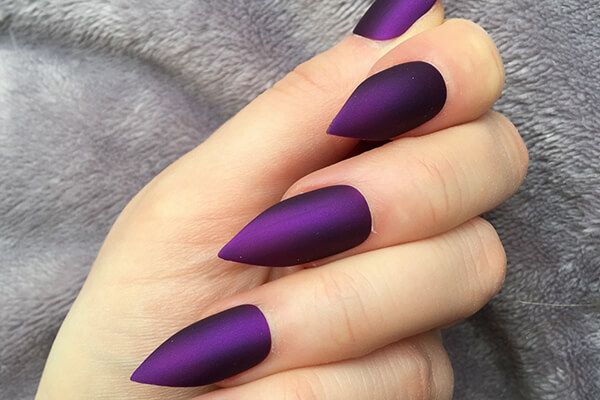 purple sharp nail xinh