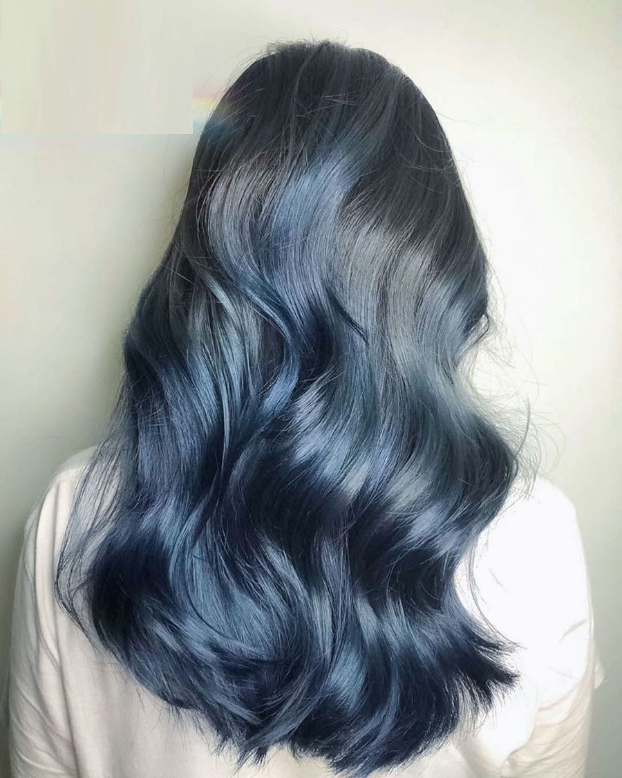 14 Kiểu nhuộm tóc màu xanh đen hot nhất 2021 | Đẹp365
