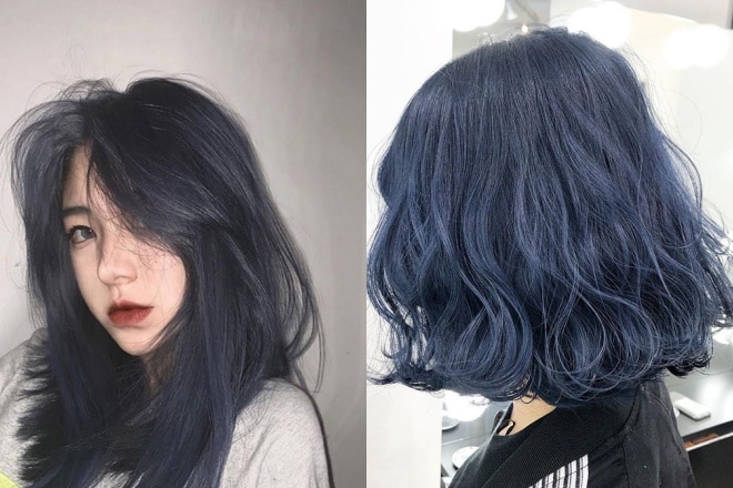 Nhuộm tóc màu xanh đen dương, xanh rêu khói 2021 cho nam, nữ