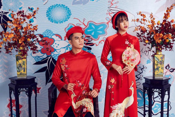 50+ mẫu áo dài cưới đỏ cô dâu trong ngày trọng đại - Lucky Anh & Em