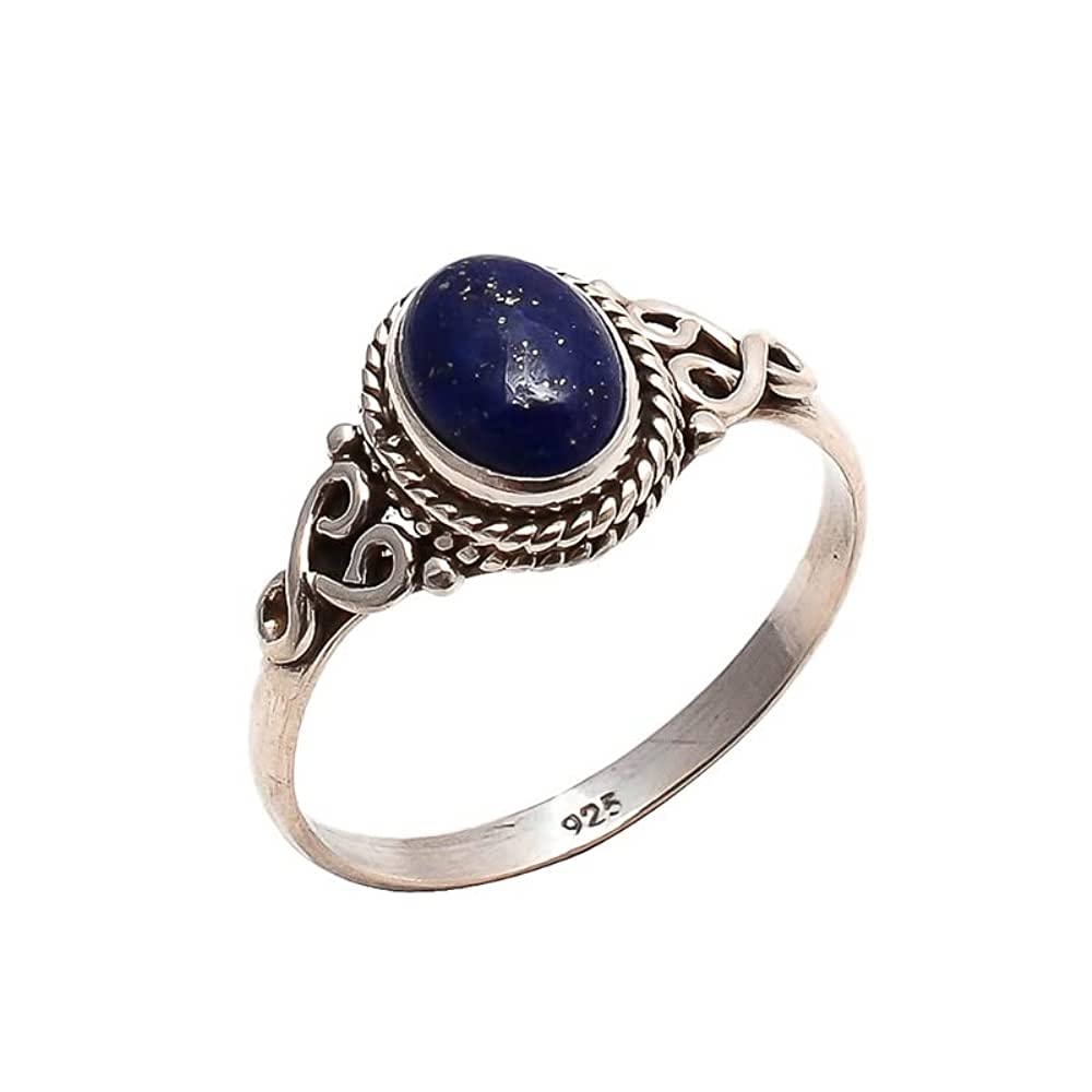 Amazon.com: Lapis Lazuli Ring 925 Sterling Silver Statement Ring For Women - Size 7 - Stone Gemstone Christmas Gifts Ring Jewelry : Handmade Products